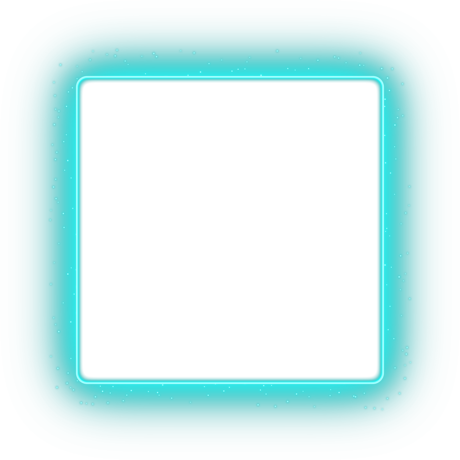 cyan glowing square frame